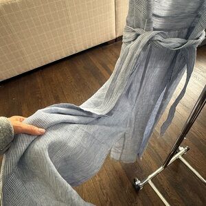 J. Crew Blue and White Striped Sundress